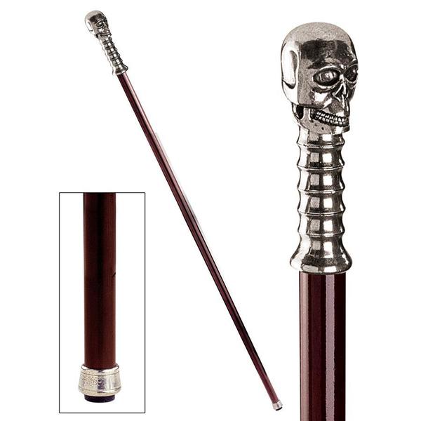 Design Toscano The Padrone Collection: Alas, Poor Yorick Pewter Walking Stick PA90104
